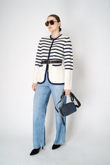 Rag & Bone Nancy Stripe Knitted Wool Cardigan in Ivory Vancouver. Shop Online or in Store. 
