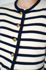Rag & Bone Nancy Stripe Knitted Wool Cardigan in Ivory Vancouver. Shop Online or in Store. 