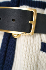 Rag & Bone Rebound Leather Belt with Gold Buckle in Black Vancouver. Shop Online or in Store.