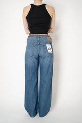 Rag & Bone Saige Relaxed Straight Boxer Jeans in Mid Blue Vancouver. Shop Online or in Store.