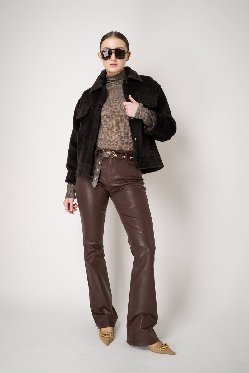 Rag & Bone Shaw Plaid Turtleneck Top in Brown Mix Vancouver. Shop Online or in Store.