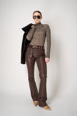 Rag & Bone Shaw Plaid Turtleneck Top in Brown Mix Vancouver. Shop Online or in Store.