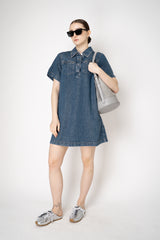 Rag & Bone Short Sleeve Denim Mini Dress in Dark Blue Wash Vancouver. Shop Online or in Store.