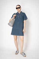 Rag & Bone Short Sleeve Denim Mini Dress in Dark Blue Wash Vancouver. Shop Online or in Store.