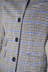 Rag & Bone Slade Plaid Tailored Blazer Military Jacket in Blue and Beige Vancouver. Shop Online or in Store. 
