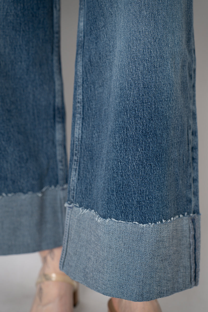 Rag & Bone "Sofie" Ankle-Length Wide-Leg Jeans with Turned Cuffs Vancouver. Shop Online or in Store