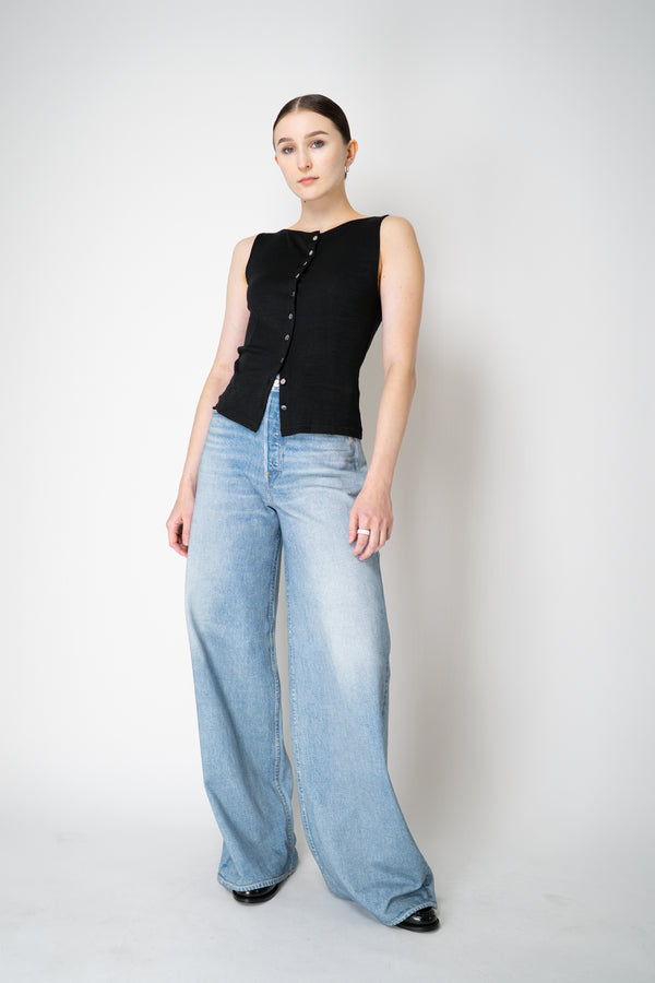 Rag & Bone Stretch Knit Boatneck Tank Top in Black Vancouver. Shop Online or in Store.