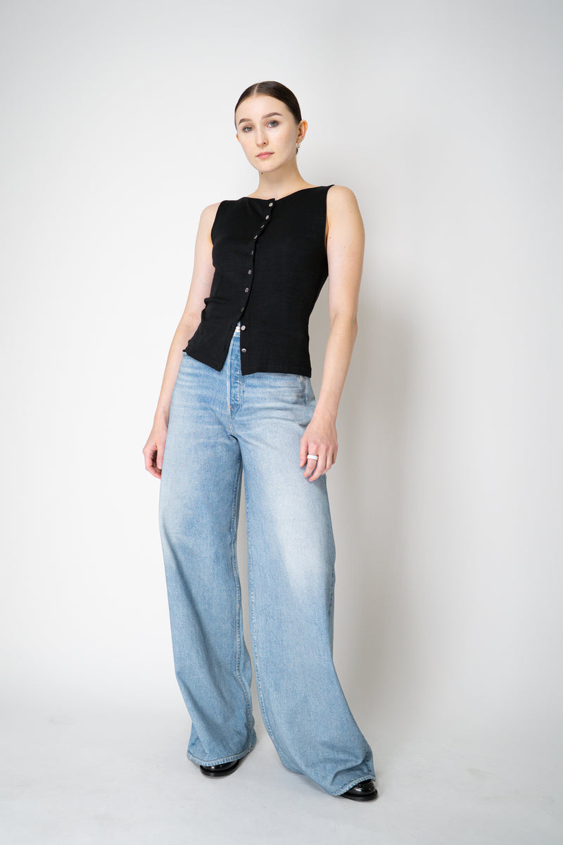 Rag & Bone Stretch Knit Boatneck Tank Top in Black Vancouver. Shop Online or in Store.