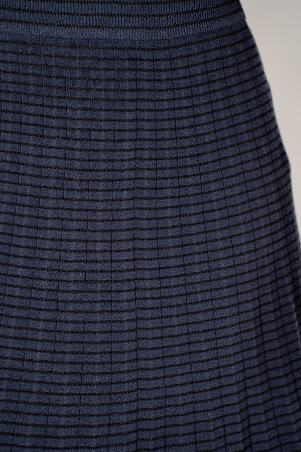 Rag & Bone Striped Knitted "Eloise" Skirt in Navy and Black Vancouver. Shop Online or in Store