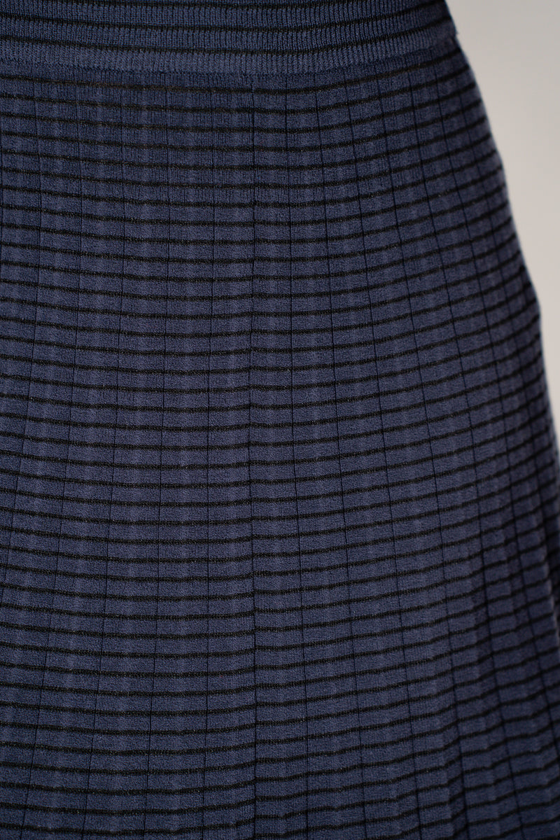 Rag & Bone Striped Knitted "Eloise" Skirt in Navy and Black Vancouver. Shop Online or in Store