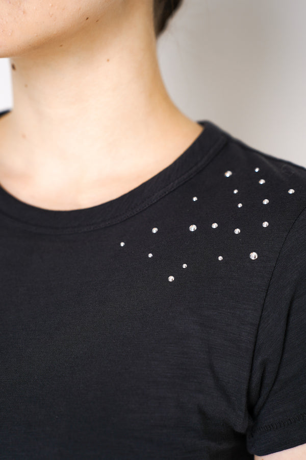 Rag & Bone Studded Cotton T-Shirt in Black Ombre Vancouver. Shop Online or in Store