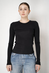 Rag & Bone The Essential Ribbed Long Sleeve Top in Black Vancouver. Shop Online or in Store.