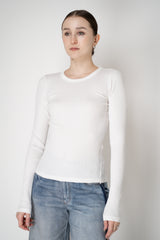 Rag & Bone The Essential Ribbed Long Sleeve Top in White Vancouver. Shop Online or in Store.