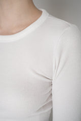 Rag & Bone The Essential Ribbed Long Sleeve Top in White Vancouver. Shop Online or in Store.