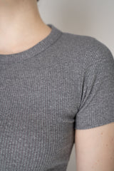 Rag & Bone The Essential Ribbed T-Shirt in Heather Grey Vancouver. Shop Online or in Store.