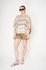Rocco Ragni Cotton Pleated Shorts in Tan Vancouver. Shop Online or in Store.
