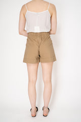 Rocco Ragni Cotton Pleated Shorts in Tan Vancouver. Shop Online or in Store.