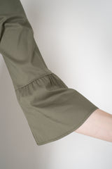 Rocco Ragni Cotton Poplin Tiered Dress in Olive Vancouver. Shop Online or in Store.