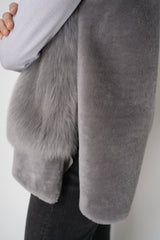 Rocco Ragni High Neck Brushed Shearling Vest in Grey Vancouver. Shop Online or in Store