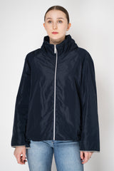 Rocco Ragni High Neck Sateen Taffeta Jacket in Navy Vancouver. Shop Online or in Store.