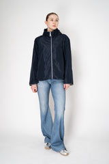 Rocco Ragni High Neck Sateen Taffeta Jacket in Navy Vancouver. Shop Online or in Store.