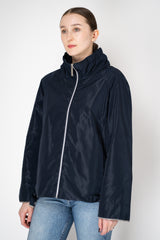 Rocco Ragni High Neck Sateen Taffeta Jacket in Navy Vancouver. Shop Online or in Store.