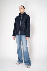 Rocco Ragni High Neck Sateen Taffeta Jacket in Navy Vancouver. Shop Online or in Store.