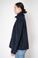 Rocco Ragni High Neck Sateen Taffeta Jacket in Navy Vancouver. Shop Online or in Store.