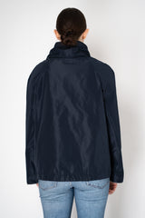 Rocco Ragni High Neck Sateen Taffeta Jacket in Navy Vancouver. Shop Online or in Store.