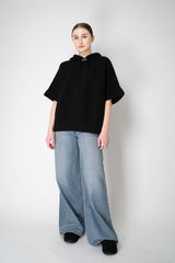 Rocco Ragni Knit Cashmere Hooded Pullover with Brilliant Detail in Black Vancouver. Shop Online or in Store.