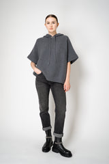 Rocco Ragni Knit Cashmere Hooded Pullover with Brilliant Detail in Grey Vancouver. Shop Online or in Store. 