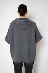 Rocco Ragni Knit Cashmere Hooded Pullover with Brilliant Detail in Grey Vancouver. Shop Online or in Store. 