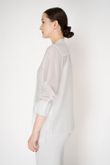 Rocco Ragni Knit Front V-Neck Cardigan Jacket with textured Voile in White Vancouver. Shop Online or in Store.