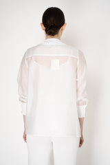 Rocco Ragni Knit Front V-Neck Cardigan Jacket with textured Voile in White Vancouver. Shop Online or in Store.