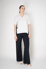 Rocco Ragni  Knit V-neck Top with White Silk Voile Sides in White Vancouver. Shop Online or in Store.