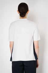 Rocco Ragni  Knit V-neck Top with White Silk Voile Sides in White Vancouver. Shop Online or in Store.