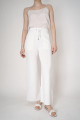 Rocco Ragni Pull-On Knit Trousers with Filo Diamante Pockets in White Vancouver. Shop Online or in Store.