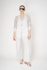 Rocco Ragni Pull-On Knit Trousers with Filo Diamante Pockets in White Vancouver. Shop Online or in Store.