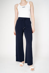 Rocco Ragni Pull-On Knit Viscose Trousers with Filo Diamante Pockets in Navy Vancouver. Shop Online or in Store.