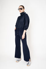 Rocco Ragni Pull-On Knit Viscose Trousers with Filo Diamante Pockets in Navy Vancouver. Shop Online or in Store.