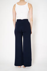 Rocco Ragni Pull-On Knit Viscose Trousers with Filo Diamante Pockets in Navy Vancouver. Shop Online or in Store.