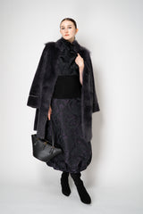 Rocco Ragni Reversible Brushed Shearling Coat with Brilliant Bracelet Sleeves in Anthracite Vancouver. Shop Online or in Store.