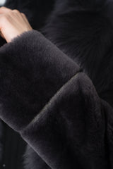 Rocco Ragni Reversible Brushed Shearling Coat with Brilliant Bracelet Sleeves in Anthracite Vancouver. Shop Online or in Store.