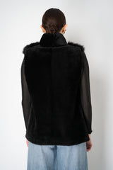 Rocco Ragni Reversible Brushed Shearling Vest in Black Vancouver. Shop Online or in Store.