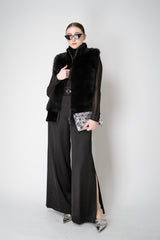 Rocco Ragni Reversible Brushed Shearling Vest in Black Vancouver. Shop Online or in Store.