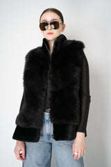 Rocco Ragni Reversible Brushed Shearling Vest in Black Vancouver. Shop Online or in Store.