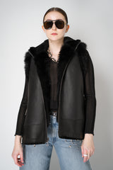 Rocco Ragni Reversible Brushed Shearling Vest in Black Vancouver. Shop Online or in Store.