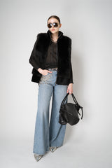 Rocco Ragni Reversible Brushed Shearling Vest in Black Vancouver. Shop Online or in Store.