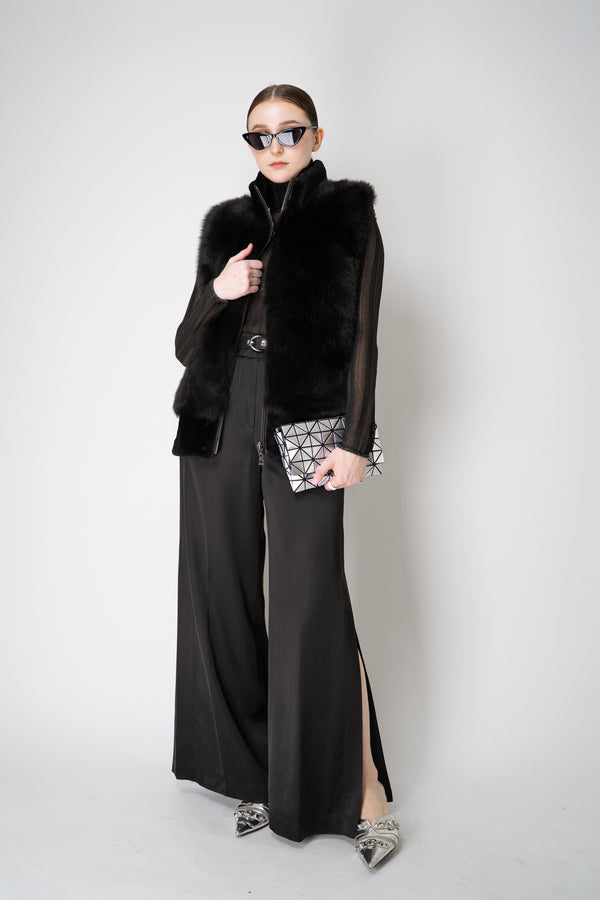 Rocco Ragni Reversible Brushed Shearling Vest in Black Vancouver. Shop Online or in Store.