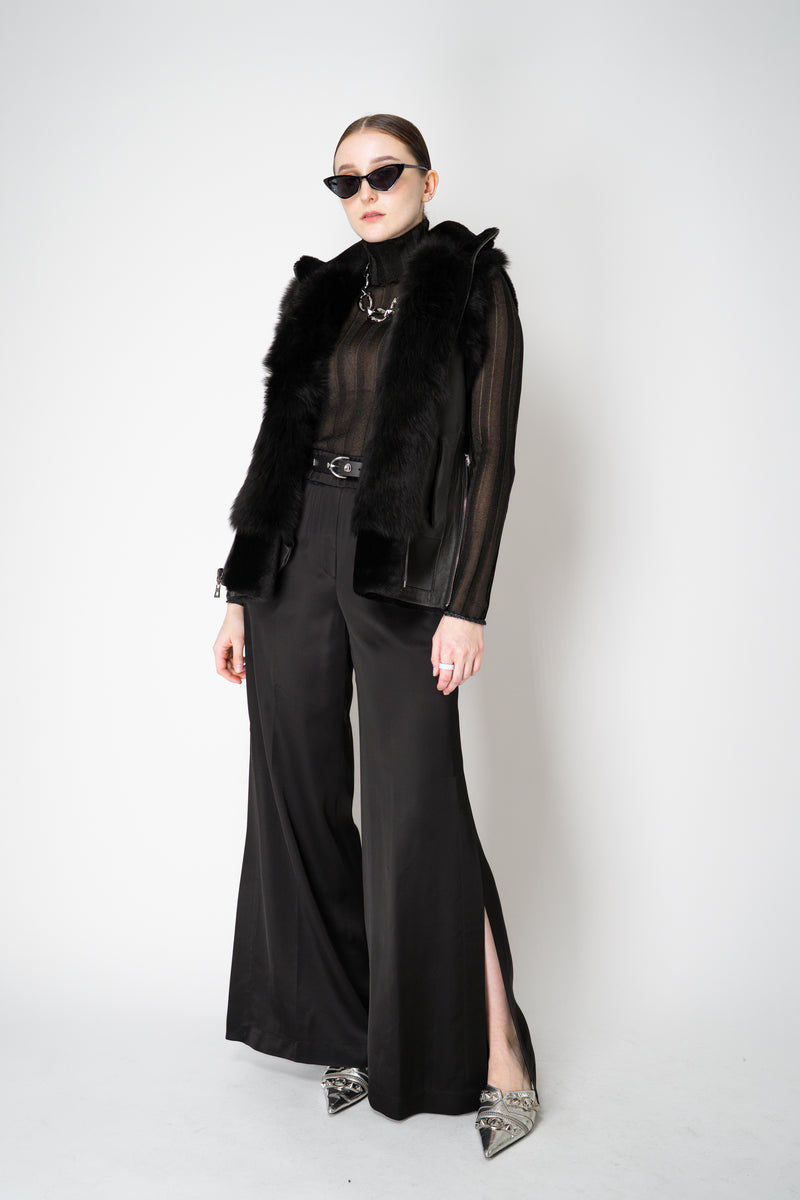 Rocco Ragni Reversible Brushed Shearling Vest in Black Vancouver. Shop Online or in Store.